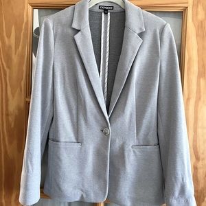 Heather grey knit blazer | Express